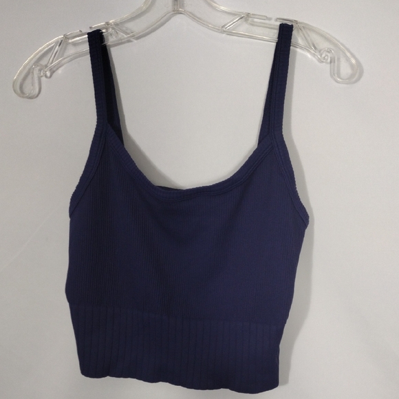 NWT Avocado Deep Blue Eclipse  Ribbed Bra Top Women's Medium/Large US Made - Picture 1 of 8
